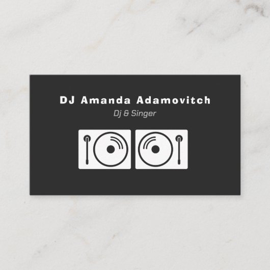 PLATENSPELER DJ VISITEKAARTJE (Voorkant)