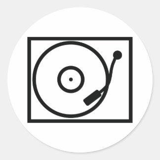 Platenspeler Draaitafelpictogram Ronde Sticker