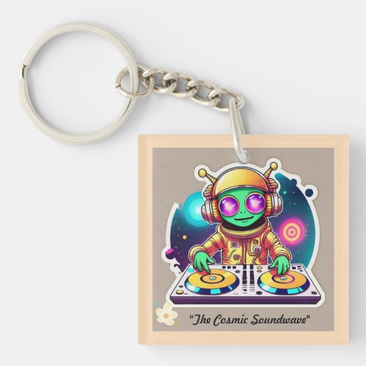 Platenspeler extravaganza sleutelhanger (Voorkant)