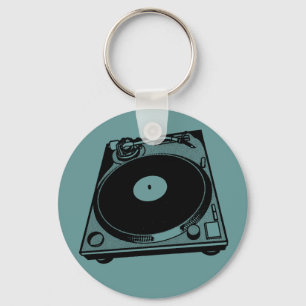 Platenspeler grafisch sleutelhanger