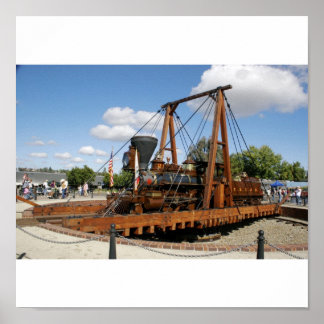 Platenspeler historische trein poster