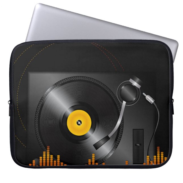 Platenspeler laptophoes laptop sleeve (Voorkant)