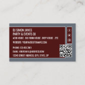 Platenspeler Logo, Professionele DJ Visitekaartje (Achterkant)