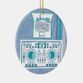 Platenspeler met DJ-apparaatvector voor laptop Keramisch Ornament (Rechts)