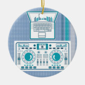 Platenspeler met DJ-apparaatvector voor laptop Keramisch Ornament (Voorkant)