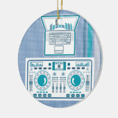 Platenspeler met DJ-apparaatvector voor laptop Keramisch Ornament (Links)