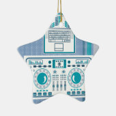 Platenspeler met DJ-apparaatvector voor laptop Keramisch Ornament (Rechts)