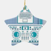 Platenspeler met DJ-apparaatvector voor laptop Keramisch Ornament (Voorkant)