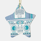 Platenspeler met DJ-apparaatvector voor laptop Keramisch Ornament (Links)