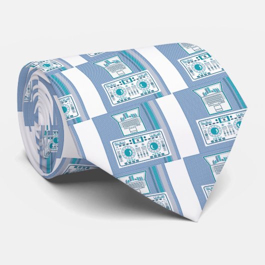 Platenspeler met DJ-apparaatvector voor laptop Stropdas (Opgerold)