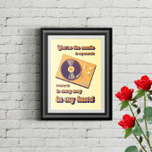 Platenspeler met liefde gerelateerde tekst. poster