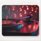 Platenspeler met neondansbriefjes muismat (Voorkant)