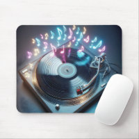 Platenspeler met neonletters
