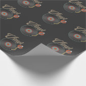 Platenspeler met vinylrecord Stijl Muziek Retro Re Cadeaupapier (Hoek)