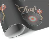 Platenspeler met vinylrecord Stijl Muziek Retro Re Cadeaupapier (Rol Hoek)