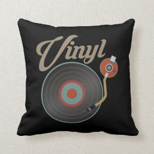 Platenspeler met vinylrecord Stijl Muziek Retro Re Kussen