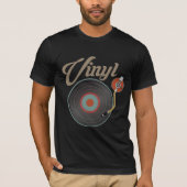 Platenspeler met vinylrecord Stijl Muziek Retro Re T-shirt (Voorkant)