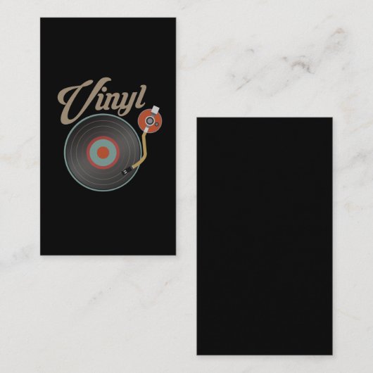 Platenspeler met vinylrecord Stijl Muziek Retro Re Visitekaartje (Voorkant / Achterkant)