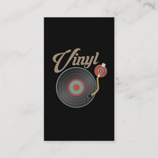 Platenspeler met vinylrecord Stijl Muziek Retro Re Visitekaartje (Voorkant)