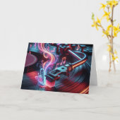 Platenspeler Muziek voor Verjaardag Kaart (Gele Bloem)