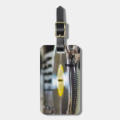 Platenspeler neemt Vinyl Music Sound Retro op Bagagelabel (Voorkant verticaal)