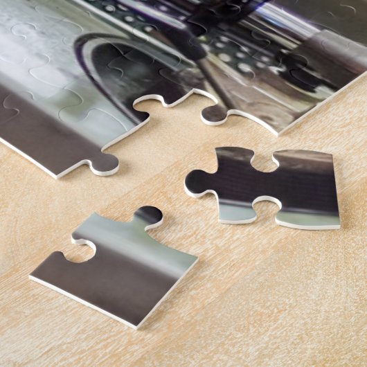 Platenspeler neemt Vinyl Music Sound Retro  op Legpuzzel (Zijkant)