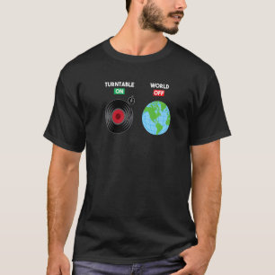 Platenspeler op wereld-off-vinylrecord Album mogel T-shirt
