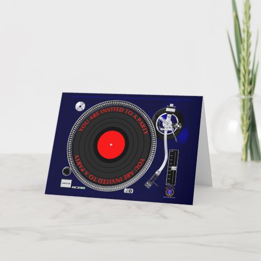 Platenspeler Party Invitation (Voorkant)