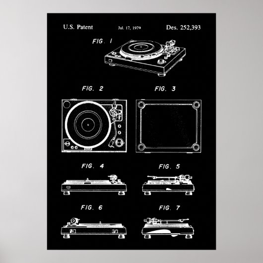 Platenspeler Record Player Poster Patent (Voorkant)