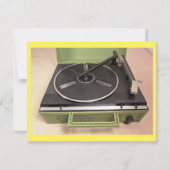 Platenspeler Record Player Retro Tech Listparty Kaart (Voorkant)