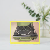 Platenspeler Record Player Retro Tech Listparty Kaart (Staand voorkant)