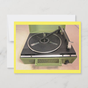 Platenspeler Record Player Retro Tech Listparty Kaart