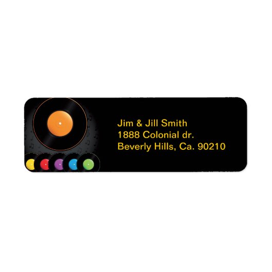 Platenspeler registreert in levendige kleuren etiket (Voorkant)