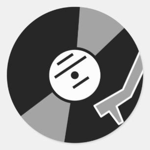 Platenspeler Ronde Sticker