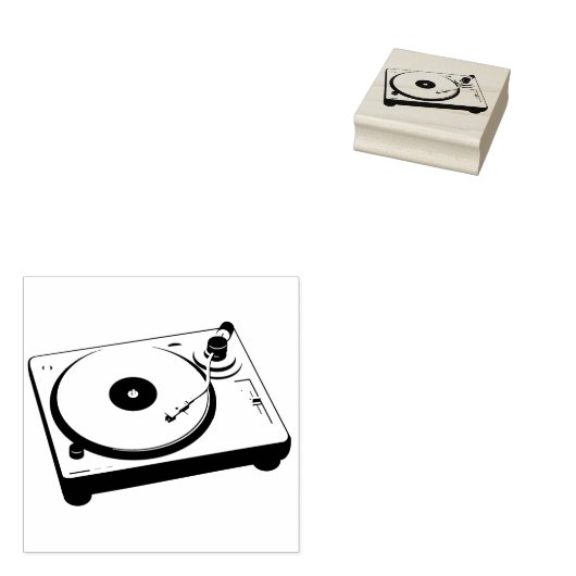 Platenspeler Rubberstempel (Gestempeld)