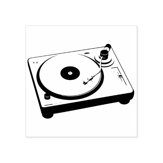 Platenspeler Rubberstempel (Afrduk)