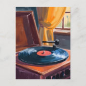  platenspeler schilderen briefkaart (Voorkant)