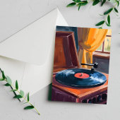  platenspeler schilderen briefkaart