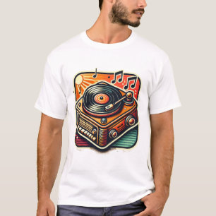 platenspeler Sticker - muziekliefhebber T-shirt