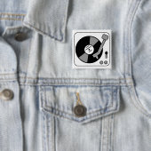 Platenspeler Vierkante Button 5,1 Cm (In situ)