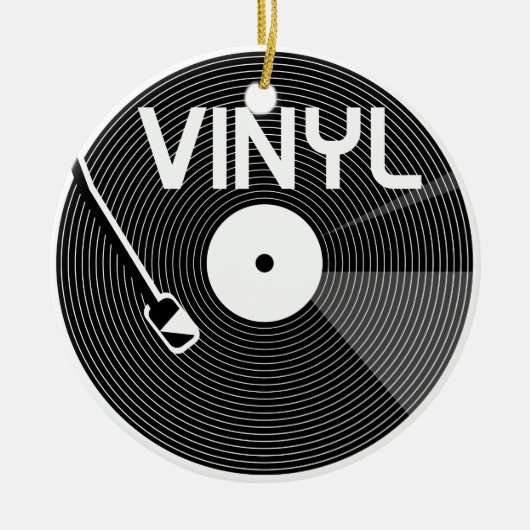 Platenspeler vinylrecord keramisch ornament (Voorkant)