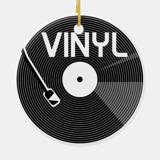Platenspeler vinylrecord keramisch ornament (Achterkant)