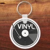 Platenspeler vinylrecord sleutelhanger (Voorkant)