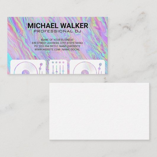 Platenspelers | DJ | Iridescent Visitekaartje (Voorkant / Achterkant)