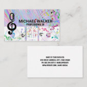 Platenspelers | dj | iriserend | Muzikale noten Visitekaartje (Voorkant / Achterkant)