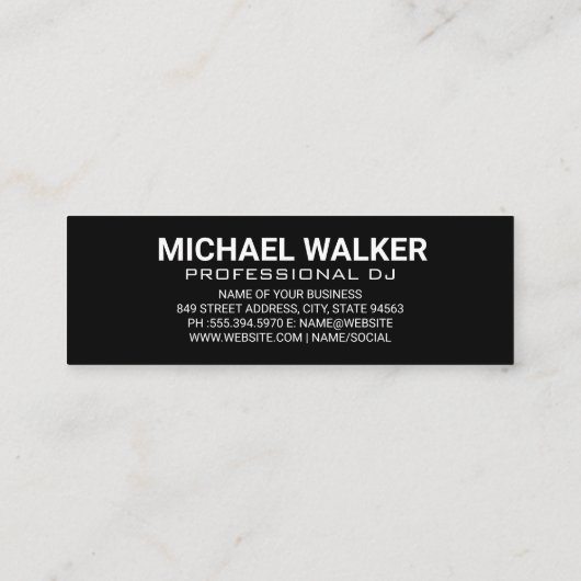 Platenspelers | entertainmentartiest mini visitekaartje (Achterkant)