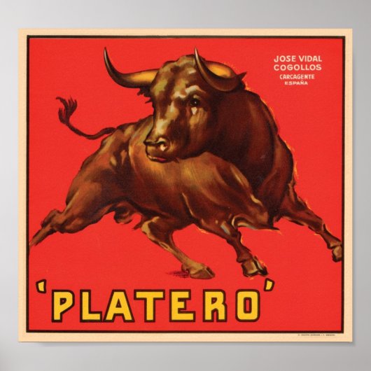 Platero kratellabel - Bull Poster (Voorkant)