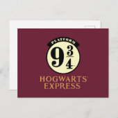 Platform 9 3/4 HOGWARTS™ EXPRESS-pictogram Uitnodiging Briefkaart (Voorkant / Achterkant)