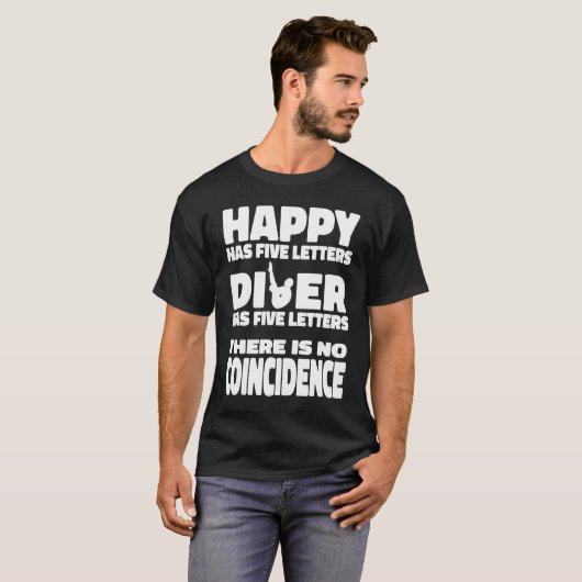 Platform Diver Happy Springboard Diving T-shirt (Voorkant volledig)