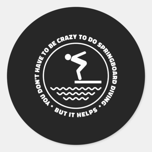 Platform Diver Springboard-duiking Ronde Sticker (Voorkant)